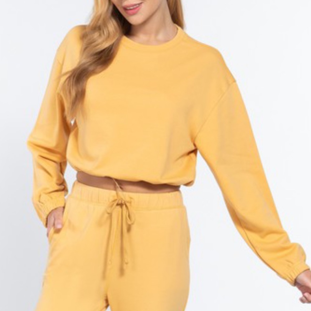 Crop pullover sweater